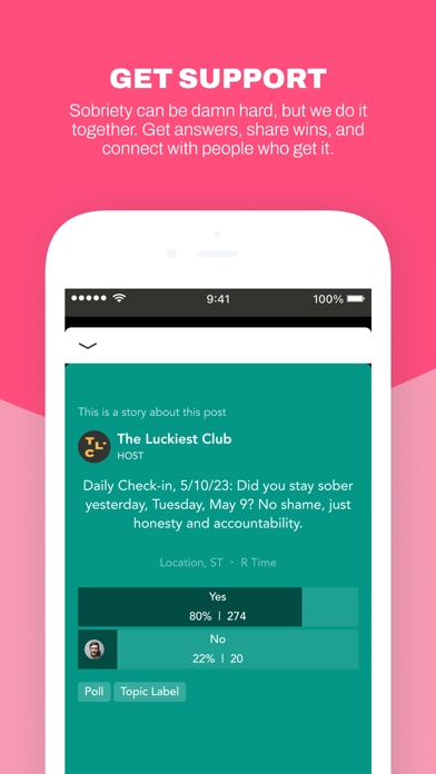 TLC: Sobriety Support iPhone screenshot 4 - Social Networking app