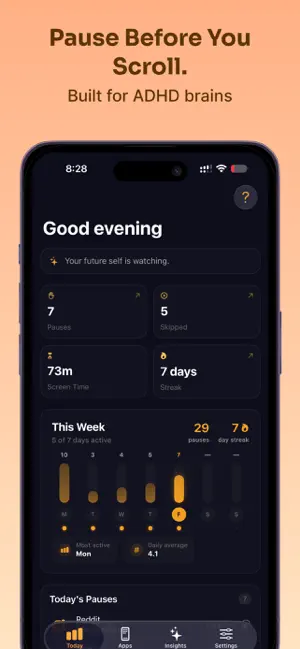 Nudge: ADHD Screen Time Pause screenshot 1