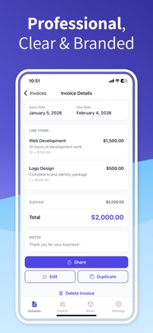 Invoice Maker - Easy Billing iPhone screenshot