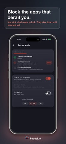 FocusLift - Workout with focus iPhone screenshot