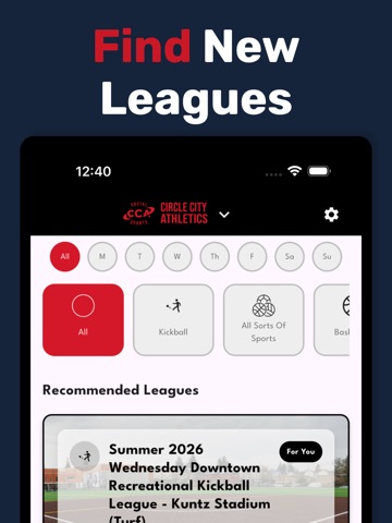 CCA Sports Leagues iPad screenshot