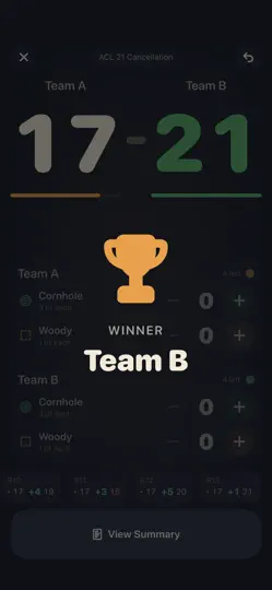 Скриншот Cornhole Scorekeeper: Bag Toss на iPhone 5