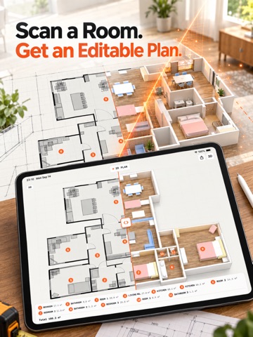 LiDAR Floor Plan: Room Scanner iPad screenshot