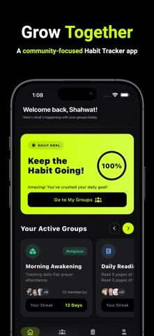 GrowTogether: Habit Tracker iPhone screenshot