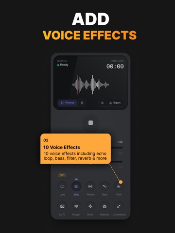 Reverse Audio: Voice Effects iPad screenshot