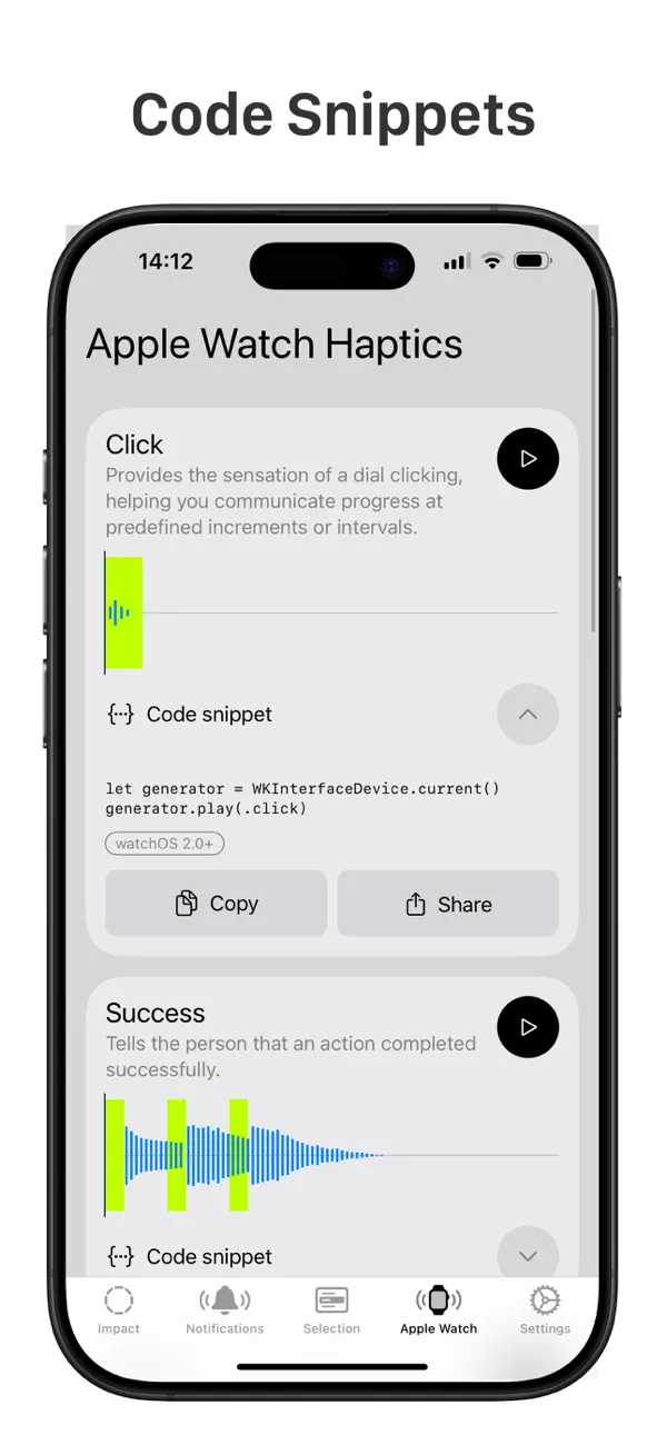 #4. Haptics - Test Device Feedback (iOS) Podle: Ivan Obodianskyi