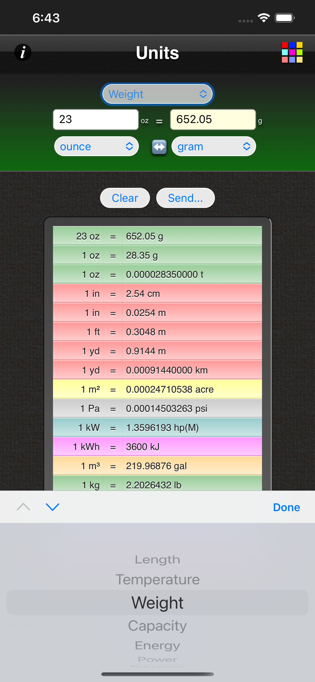 Units App screenshot 2