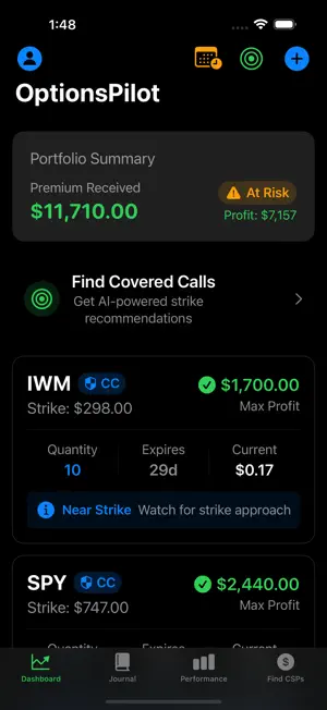 OptionsPilot: Options Tracker screenshot 2