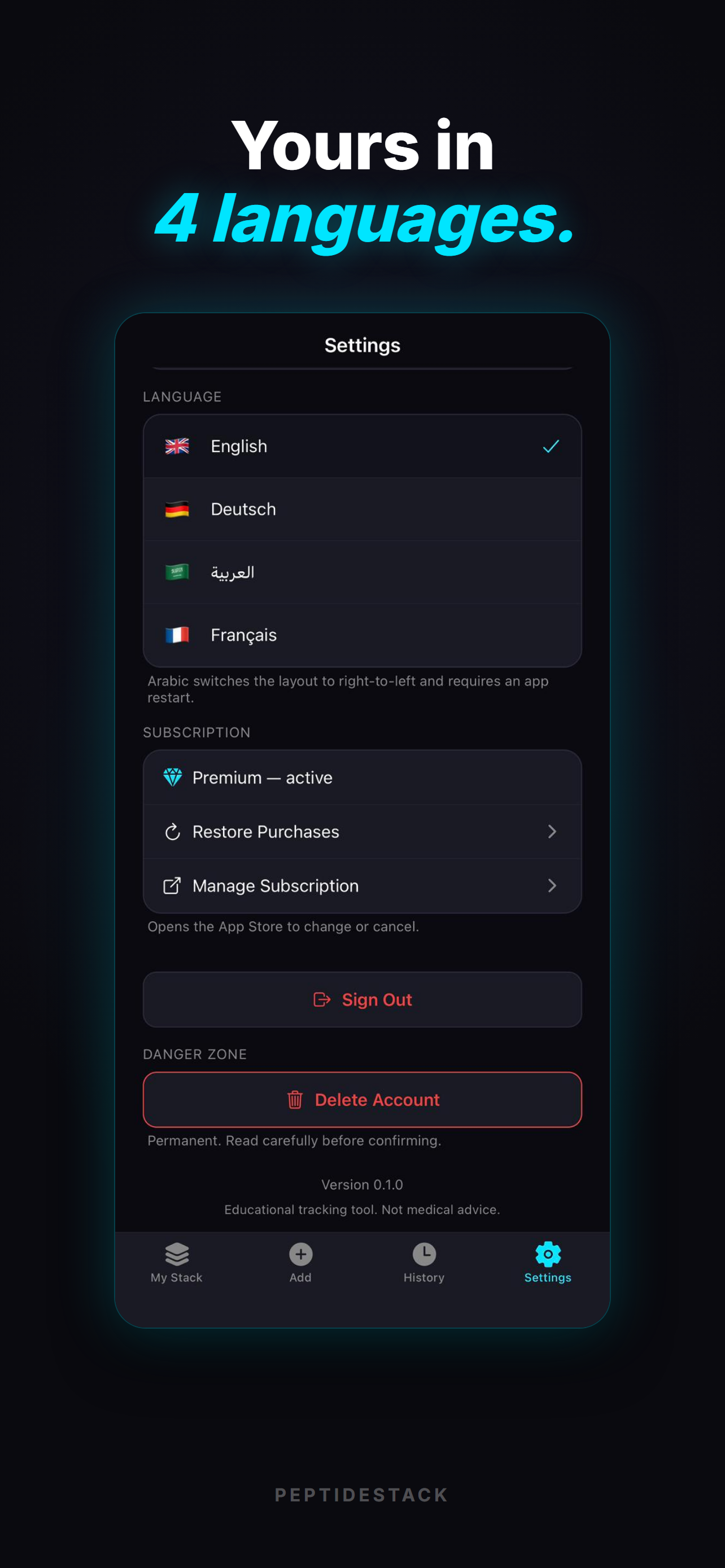 PeptideStack: Peptide Tracker