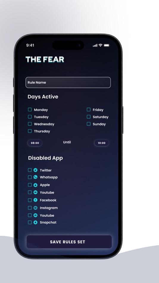 #2. The Fear: App Usage Scheduler (iOS) بواسطة: Kyle Kennedy