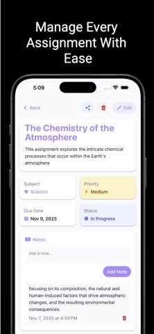 Quick Assignment Tracker screenshot