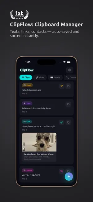 ClipFlow: Clipboard Manager screenshot 1