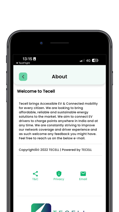 Tecell EV Charging Screenshot