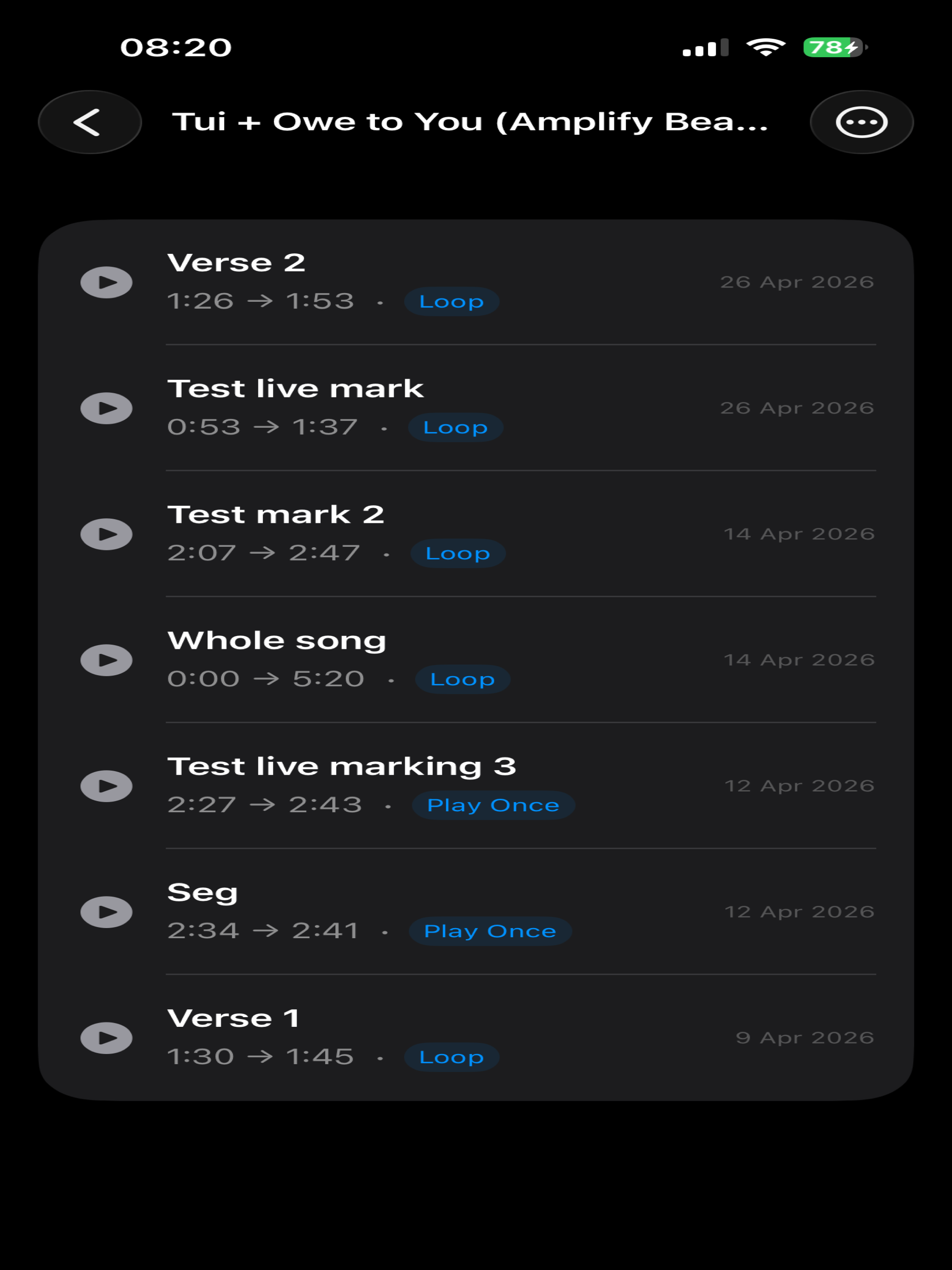 Music Sections