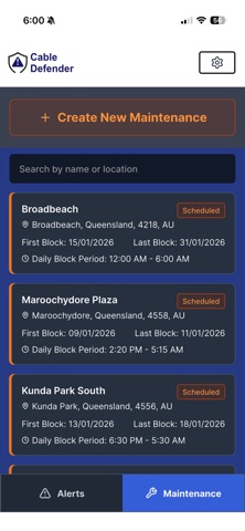 Cable Defender Portal screenshot