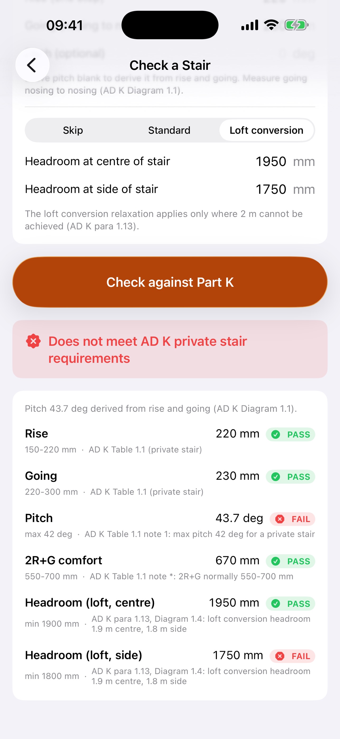 Screenshot 3 of Stair Calculator: UK Part K