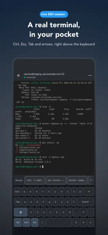 Mobile SSH Terminal screenshot 1 of 10