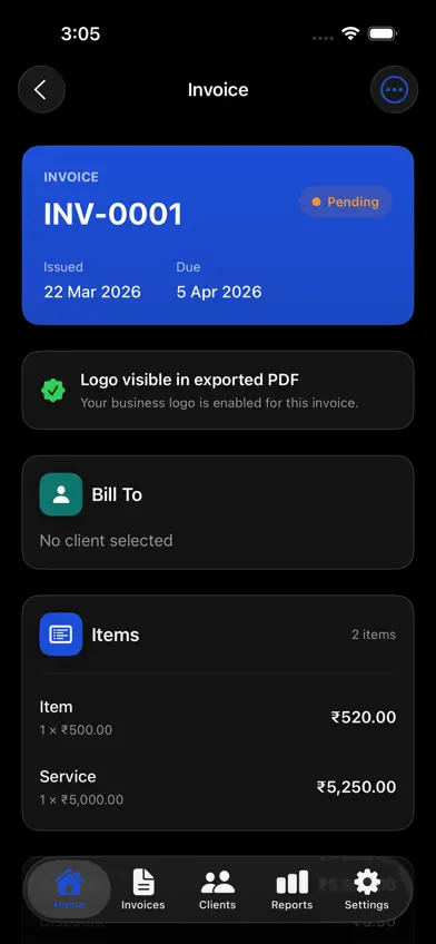 InvoiceNano: AI Invoice maker screenshot 1
