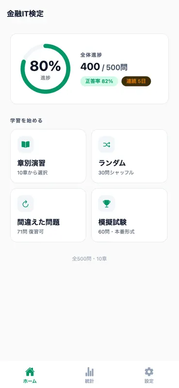 金融IT検定対策 500問 screenshot 1 of 6