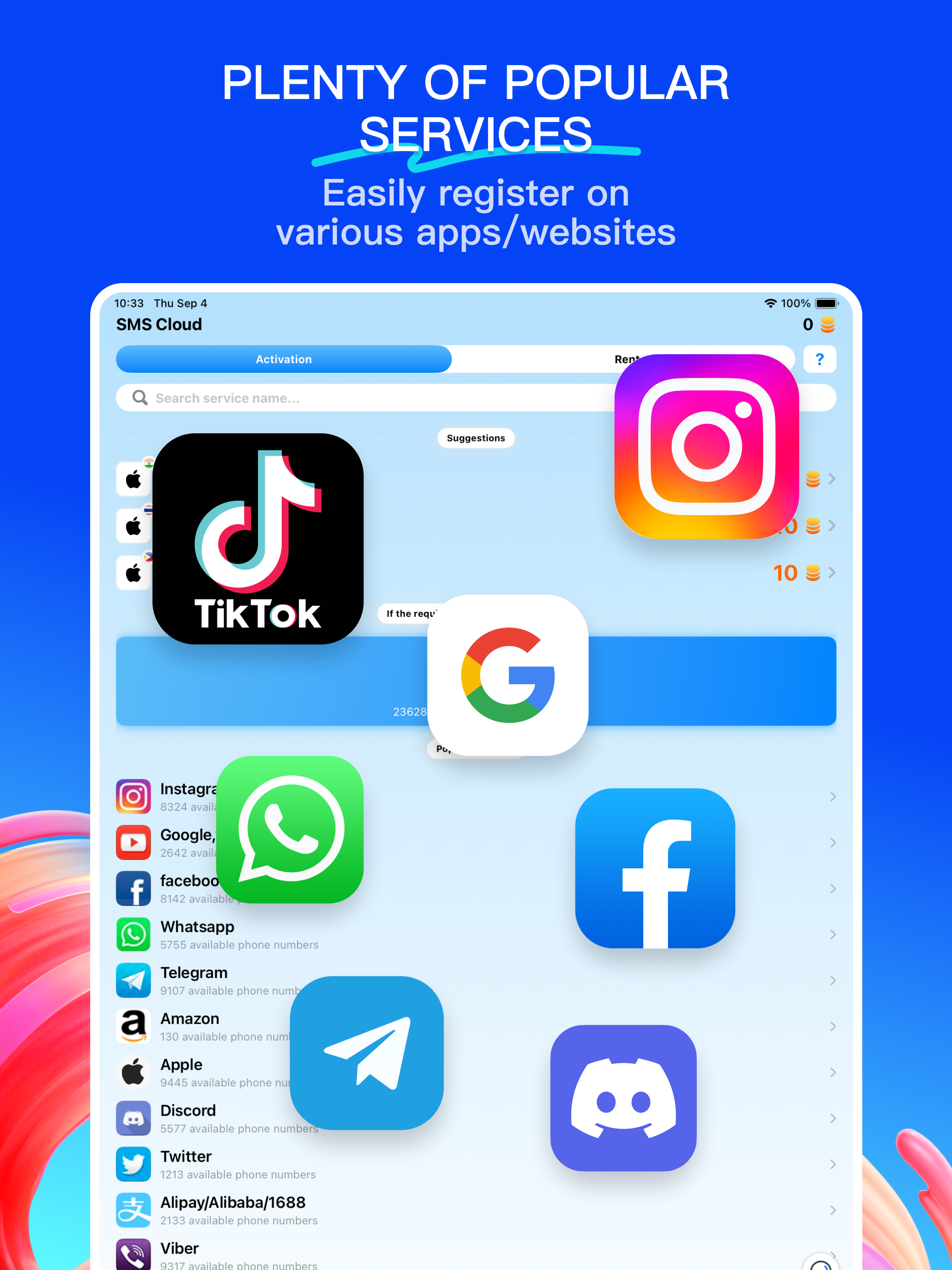 SMS Cloud - Receive SMS Online