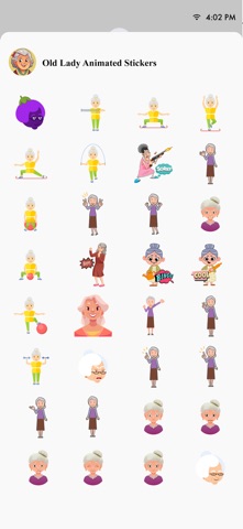 Old Lady Stickers Animated Screenshot 3 of 4