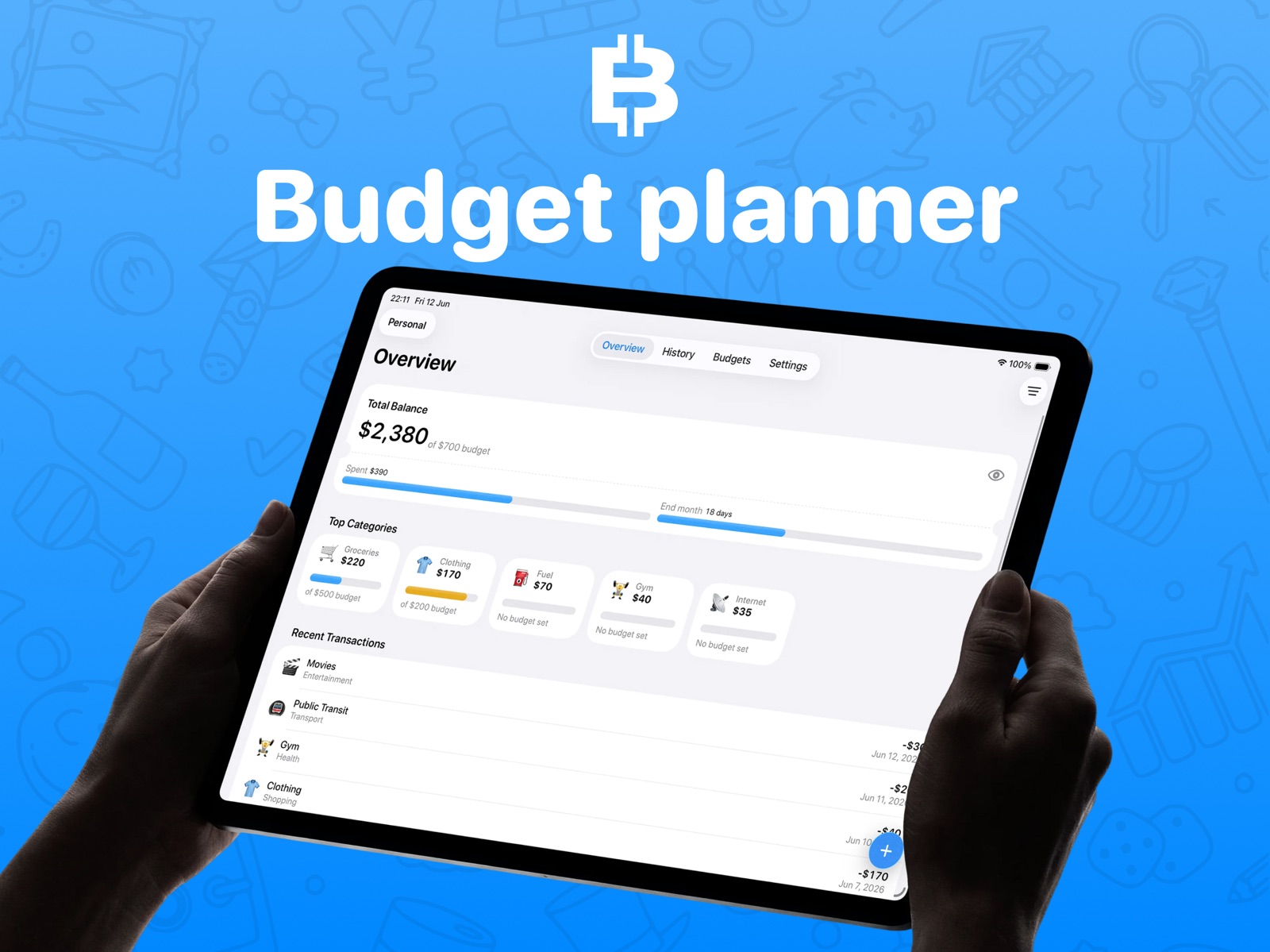 Budjetly: Budget Planner ipad screenshot 1