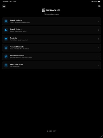 The Black List: Industry iPad screenshot