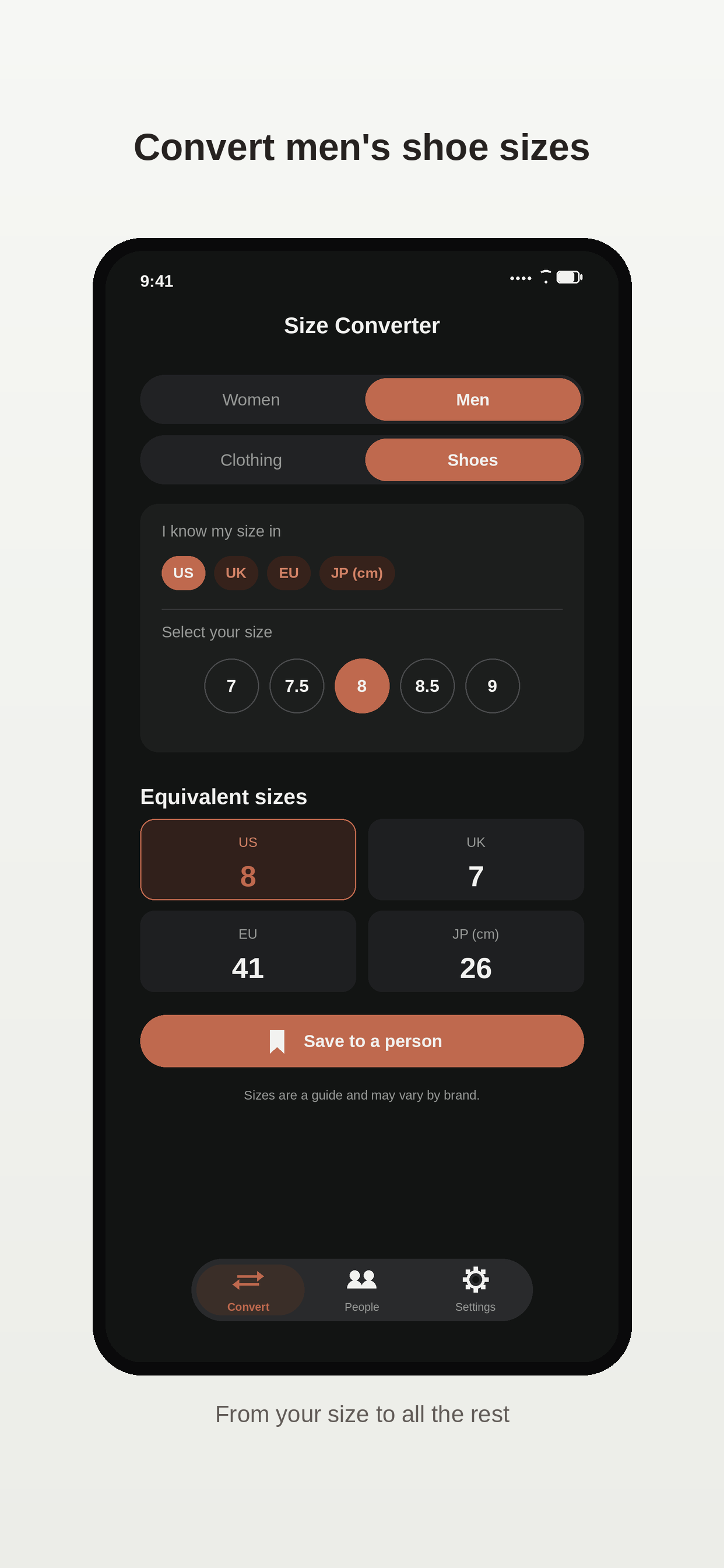 Shoe & Clothing Size Converter screenshot 3