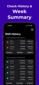 Weekly Shift Tracker screenshot
