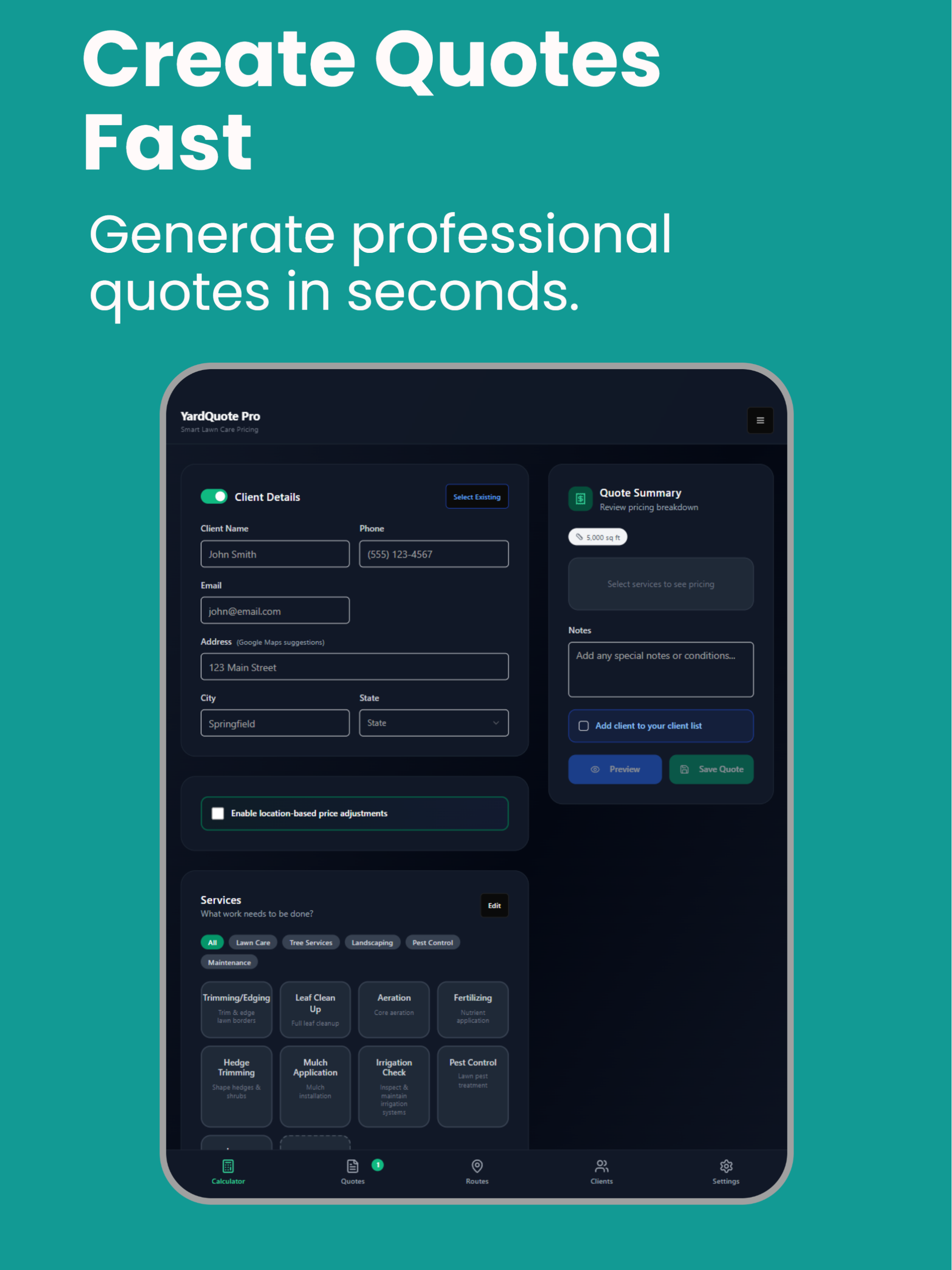 YardQuote Pro: Lawn Estimator screenshot 11