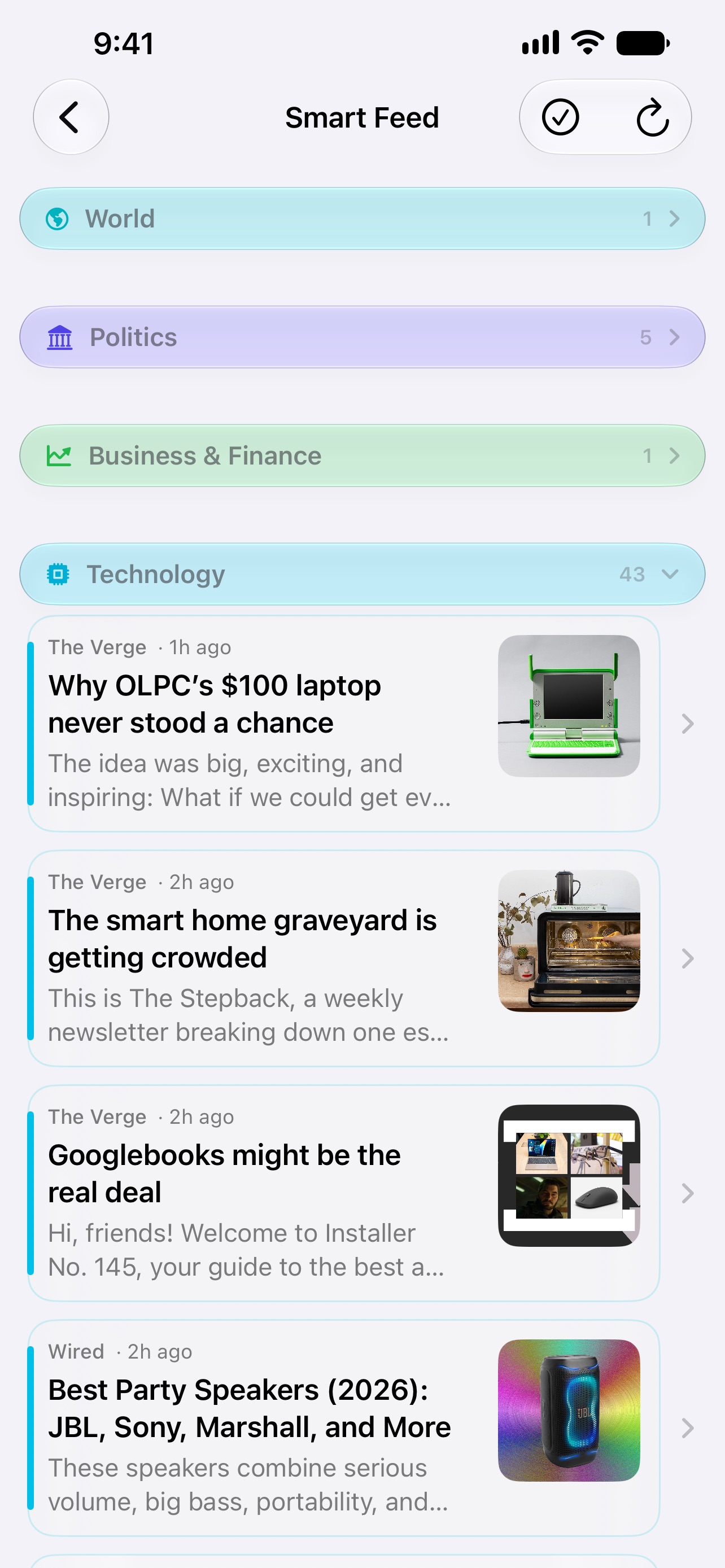 Screenshot 1 of Priv8RSS Reader
