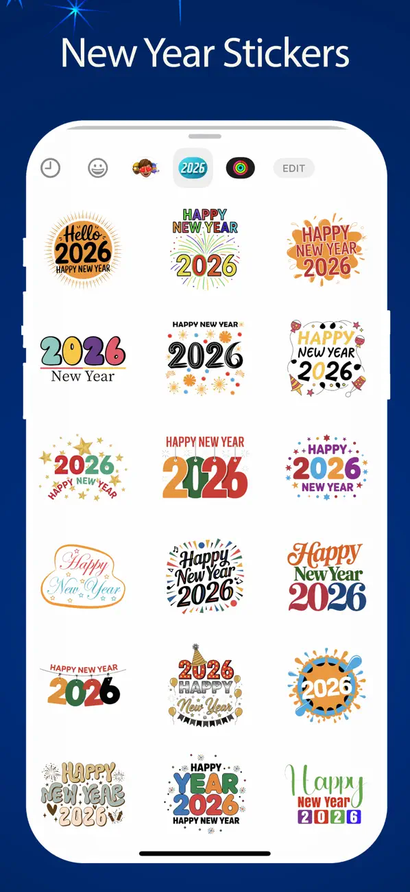 Screenshot #1 pour 2026 Happy New Year Stickers