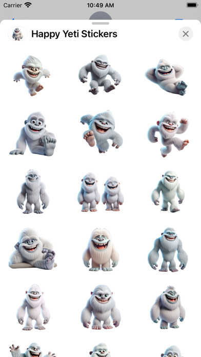 Screenshot #1 pour Happy Yeti Stickers