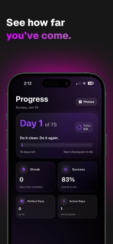 Project 75: 75 Days Challenge iPhone screenshot