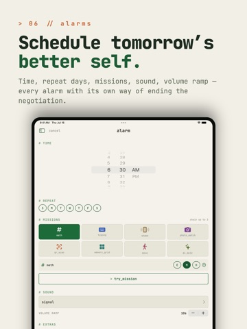 AI Mission Alarm Clock : ROUSE iPad screenshot