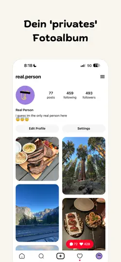 Screenshot von Aspect: Nur-KI Social Media auf dem iPhone 4