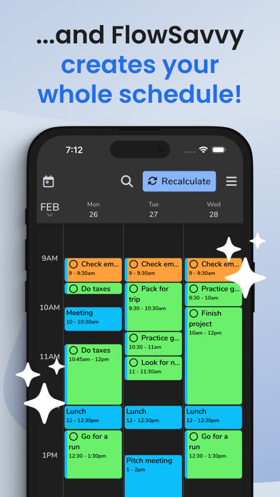 FlowSavvy: Schedule Planner Screenshot