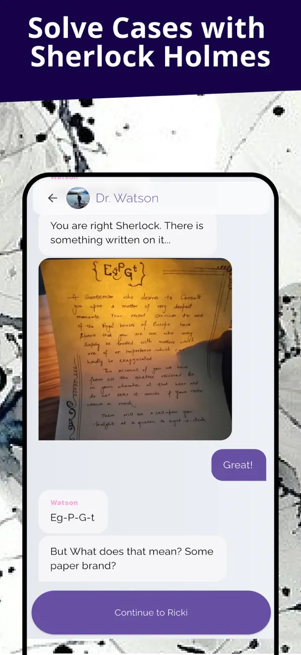 Screenshot #2 pour Sherlock Holmes' IM: Chat Game