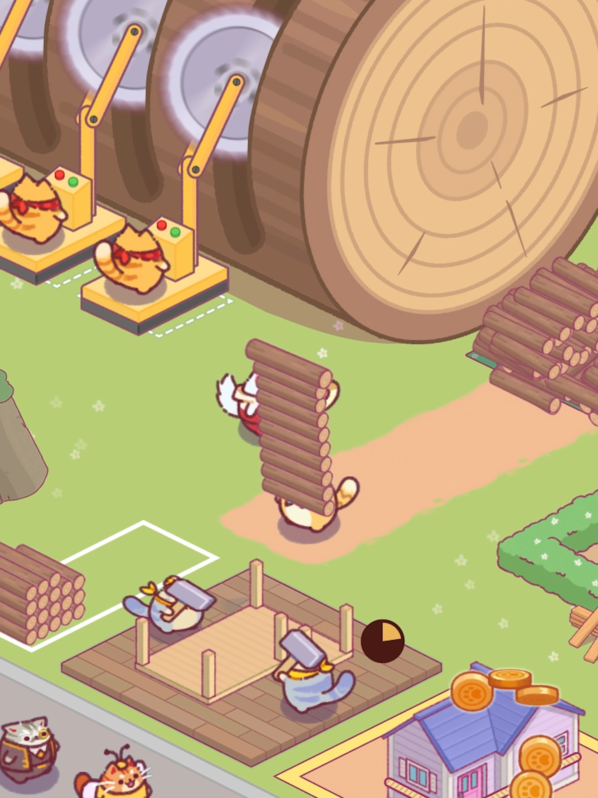 Idle Lumbercat - Wood Games