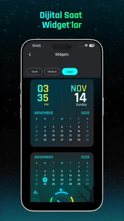 Dijital Neon Gece Saati iPhone Ekran Görüntüsü 4