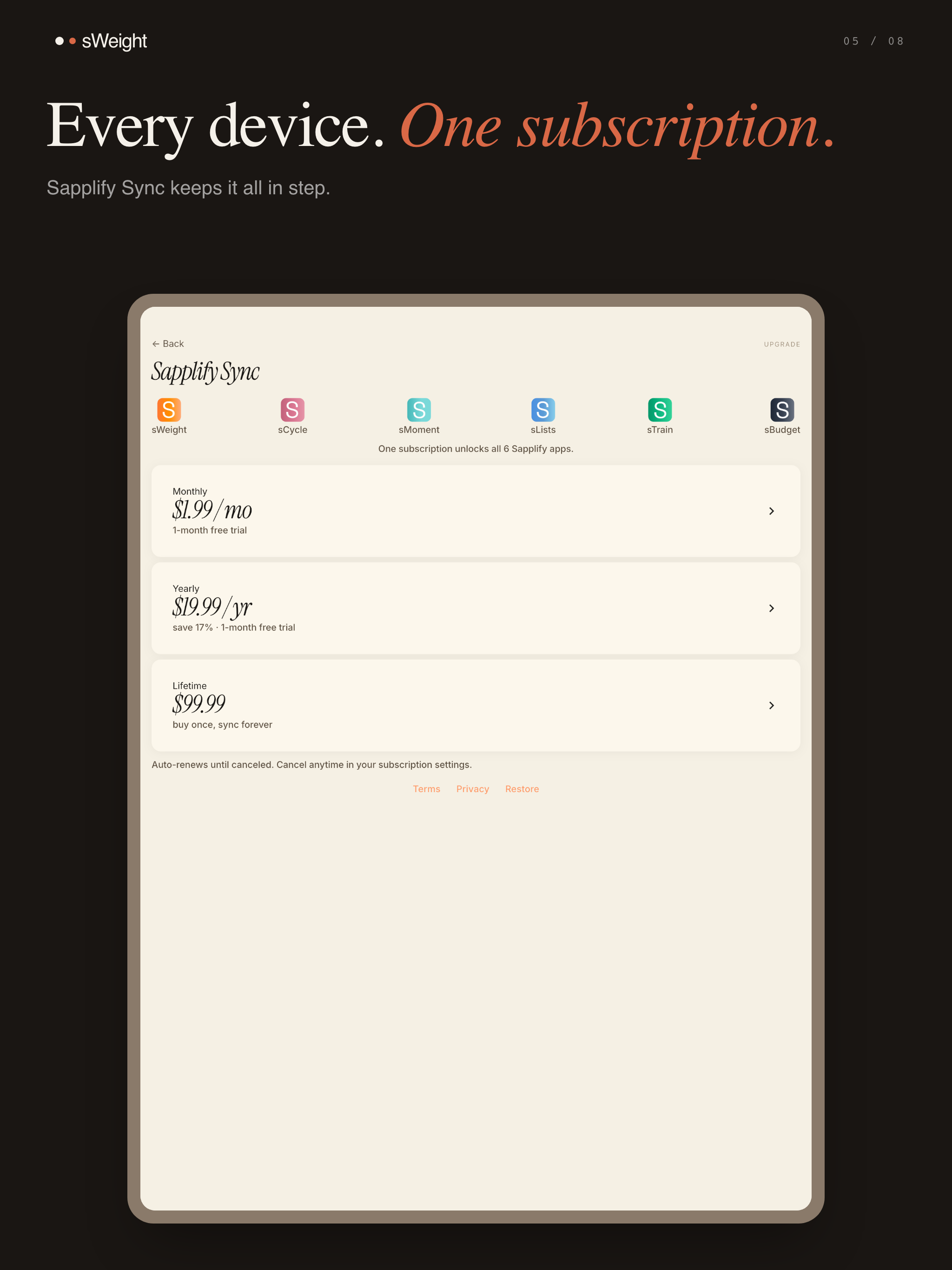 sWeight - Weight Loss Tracker
