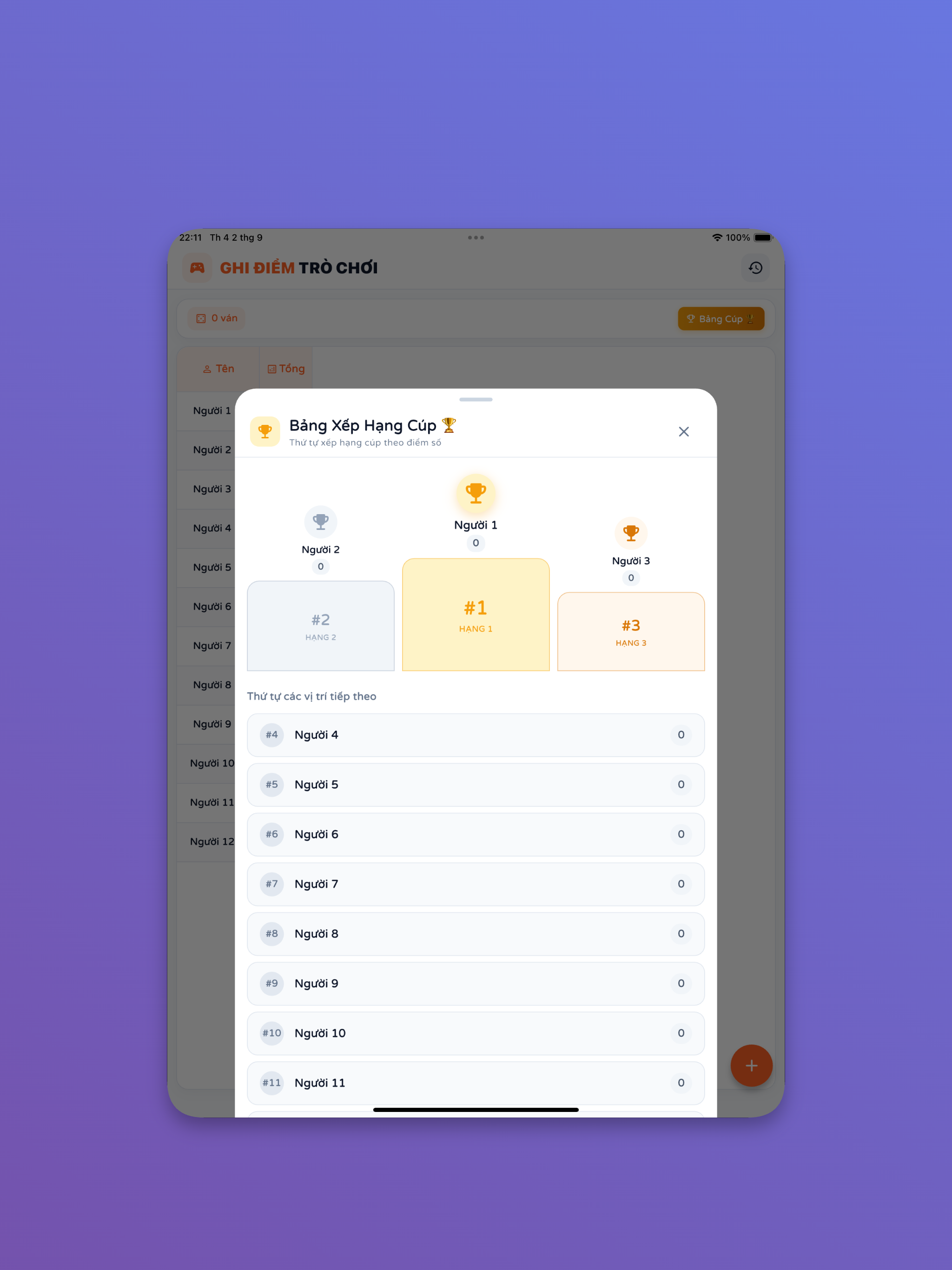 Ghi điểm Trò Chơi screenshot 4