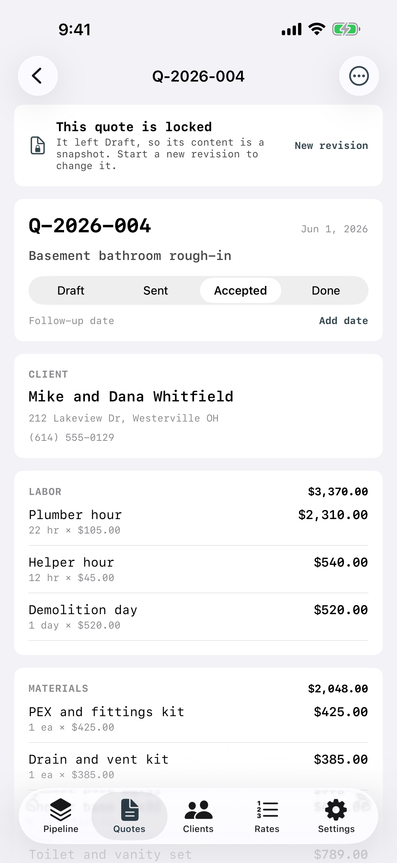 QuotePad: Fast Job Quotes screenshot 2