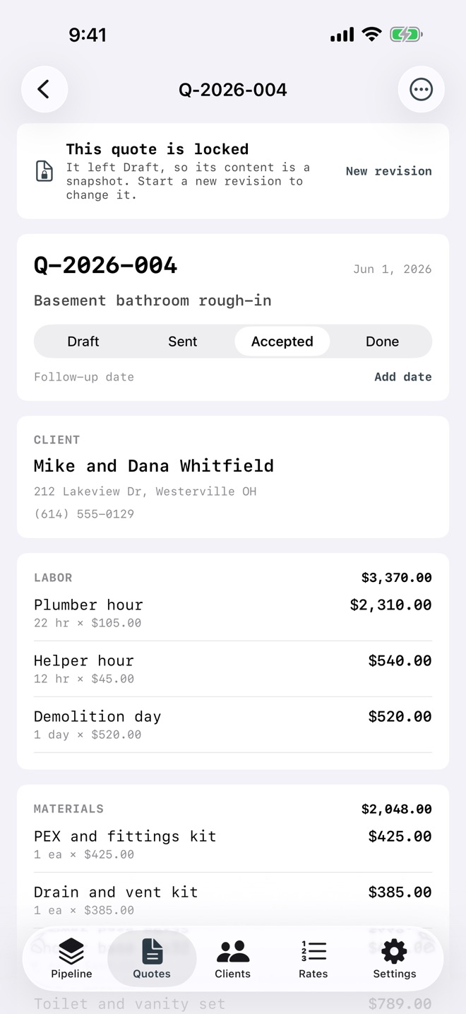 QuotePad screenshot 2