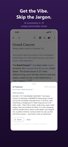 WikiVibe: Wikipedia Reader iPhone screenshot