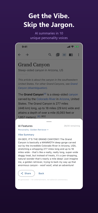 WikiVibe: Wikipedia Reader Screenshot 2 of 10