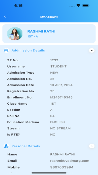 Vedmarg Students, Teachers App Screenshot
