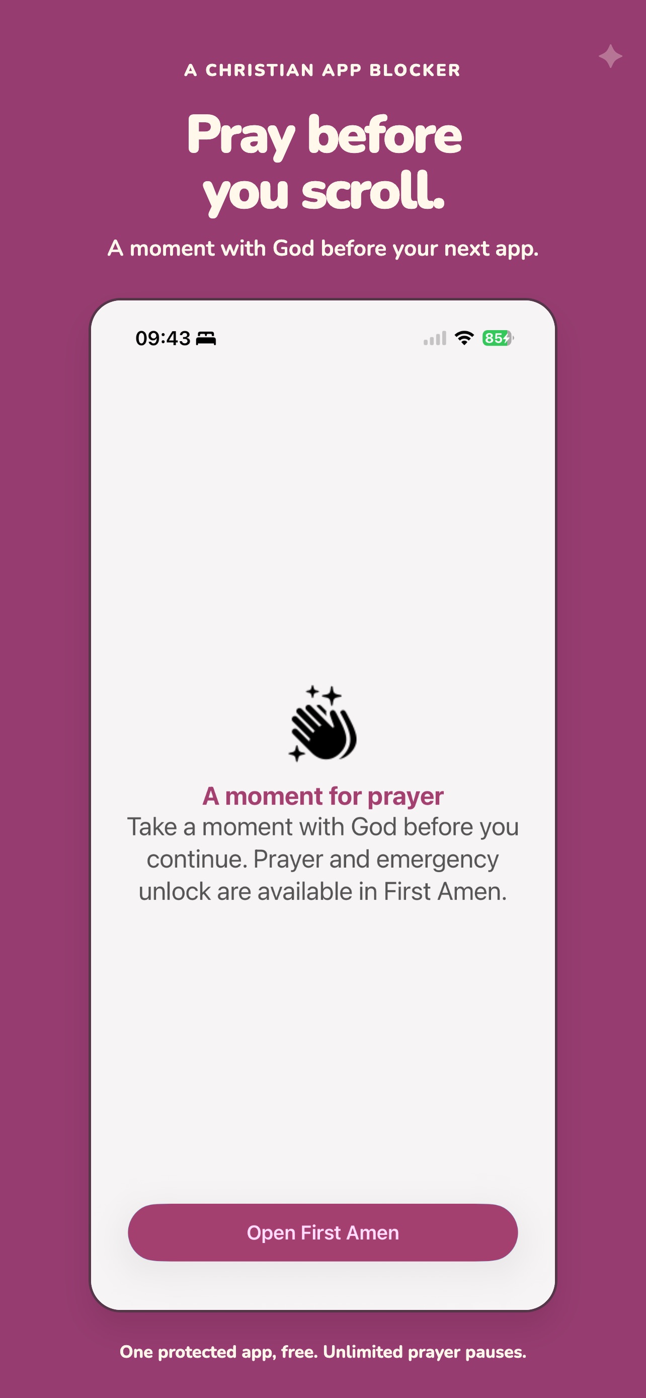 Screenshot 1 of First Amen: Prayer App Blocker