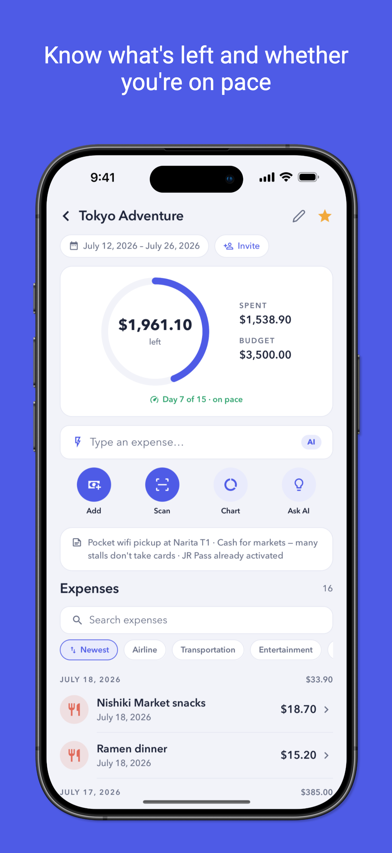 SaveMyTrip - AI Travel Budget screenshot 2