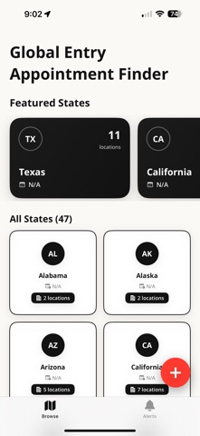GlobalEntry Appointment Finder iPhone screenshot
